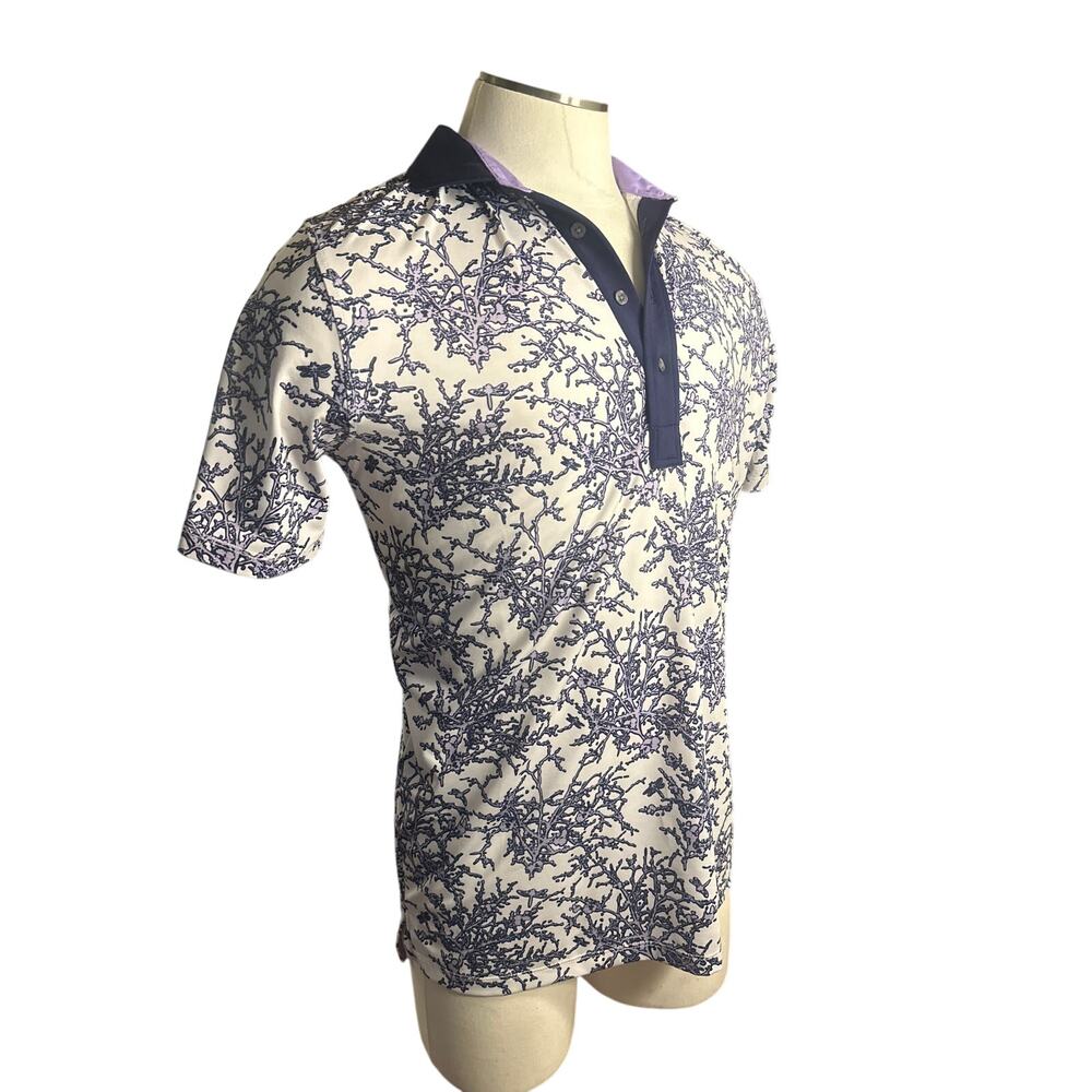 Men M Greyson Dragonfly Garden Arctic Short Slv Golf Polo Shirt Top Collar Tee